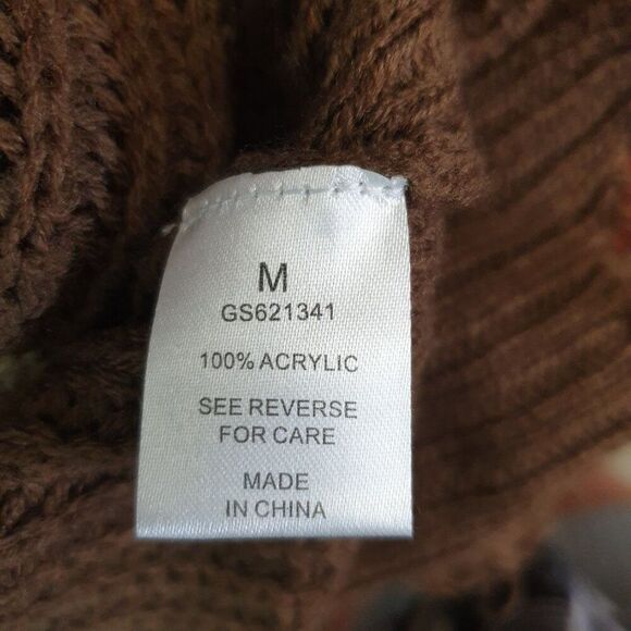 Alison Andrews Oversized Sweater M V-neck Frayed Hem Distressed Striped Coastal - Picture 6 of 7